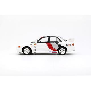 MITSUBISHI LANCER EVO III SCOTIA WHITE W83 1995 OttO mobile 1:18 Resinemodell (Türen, Motorhaube... nicht zu öffnen!)